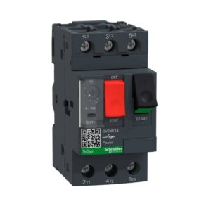 GV2ME with pushbutton control from 0.06 to 15KW/400V, screw clamp terminals >100KA>100KA,6.0?10A,138A